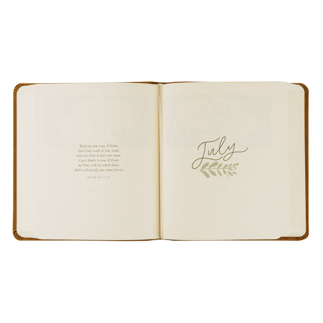 Amelia-5-Year-Prayer-Journal-Brown-Suede-Leather-Floral-One-Thing-I-Ask-Hosanna-Revival