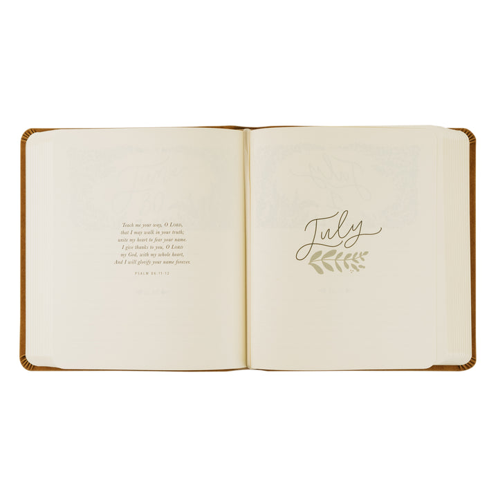 Amelia-5-Year-Prayer-Journal-Brown-Suede-Leather-Floral-One-Thing-I-Ask-Hosanna-Revival