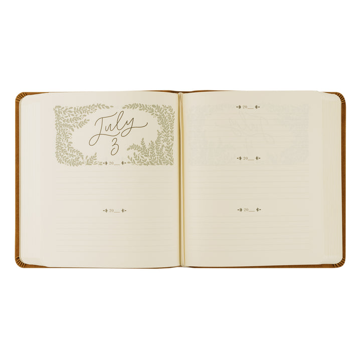 Amelia-5-Year-Prayer-Journal-Brown-Suede-Leather-Floral-One-Thing-I-Ask-Hosanna-Revival