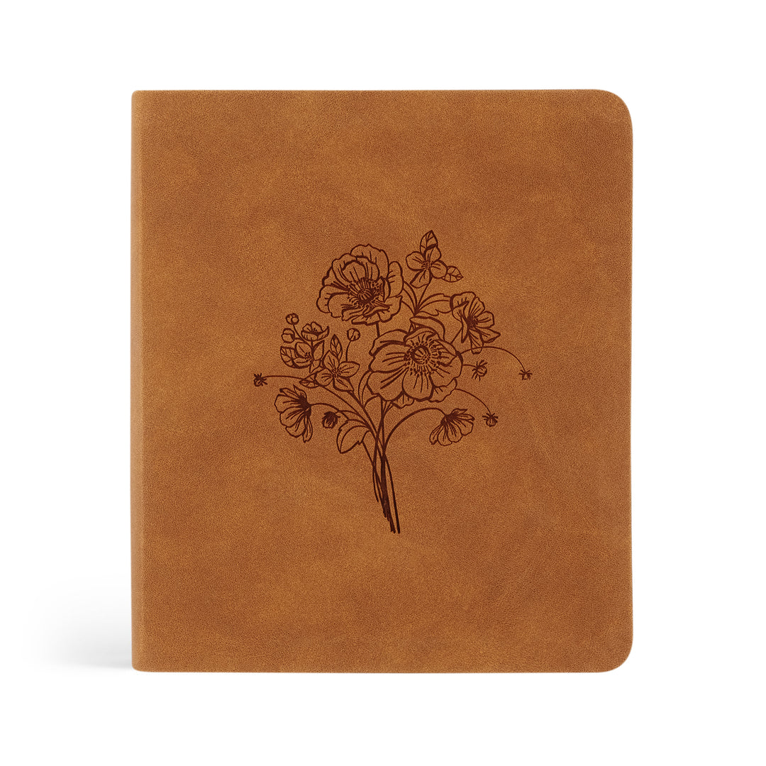 Amelia-5-Year-Prayer-Journal-Brown-Suede-Leather-Floral-One-Thing-I-Ask-Hosanna-Revival
