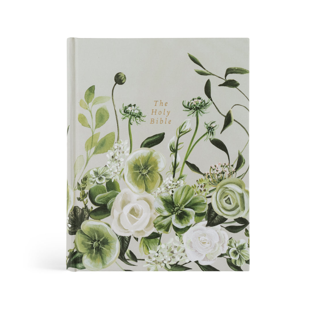 Dorset-CSB-Notetaking-Bible-Journaling-Neutral-Gray-Green-Painted-Floral-Hosanna-Revival