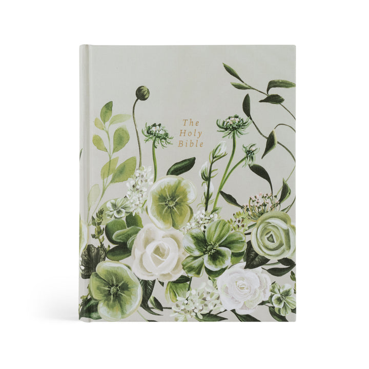 Dorset-CSB-Notetaking-Bible-Journaling-Neutral-Gray-Green-Painted-Floral-Hosanna-Revival