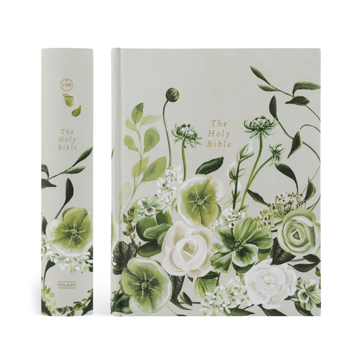 Dorset-CSB-Notetaking-Bible-Journaling-Neutral-Gray-Green-Painted-Floral-Hosanna-Revival