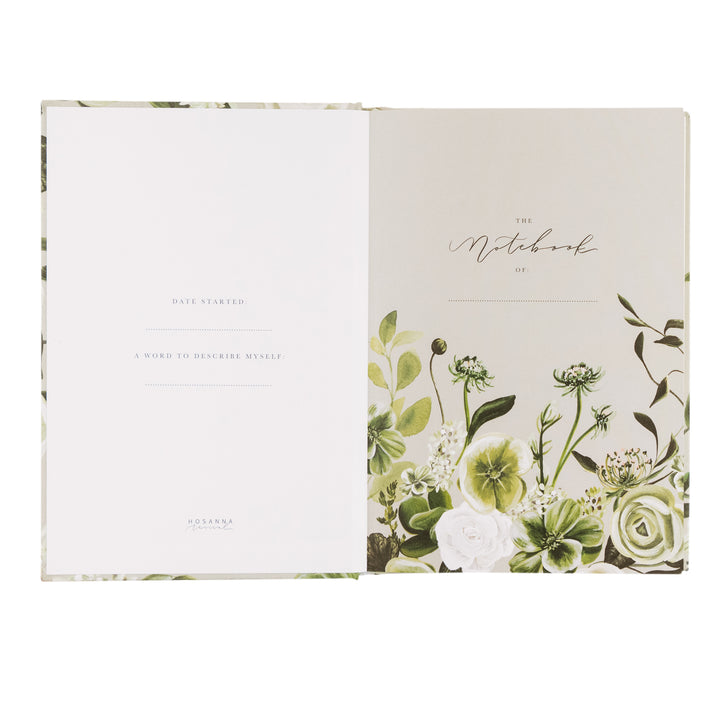 Dorset-Notebook-Lined-Journal-Painted-Gray-Green-Floral-Bible-Verse-Hosanna-Revival