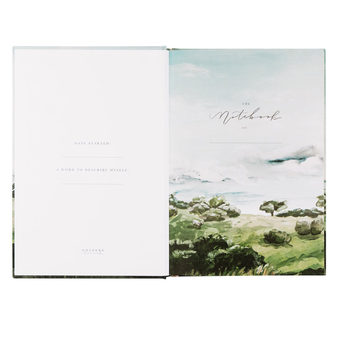 Dublin-Notebook-Lined-Journal-Green-Painted-Sheep-Landscape-Bible-Verse-Hosanna-Revival