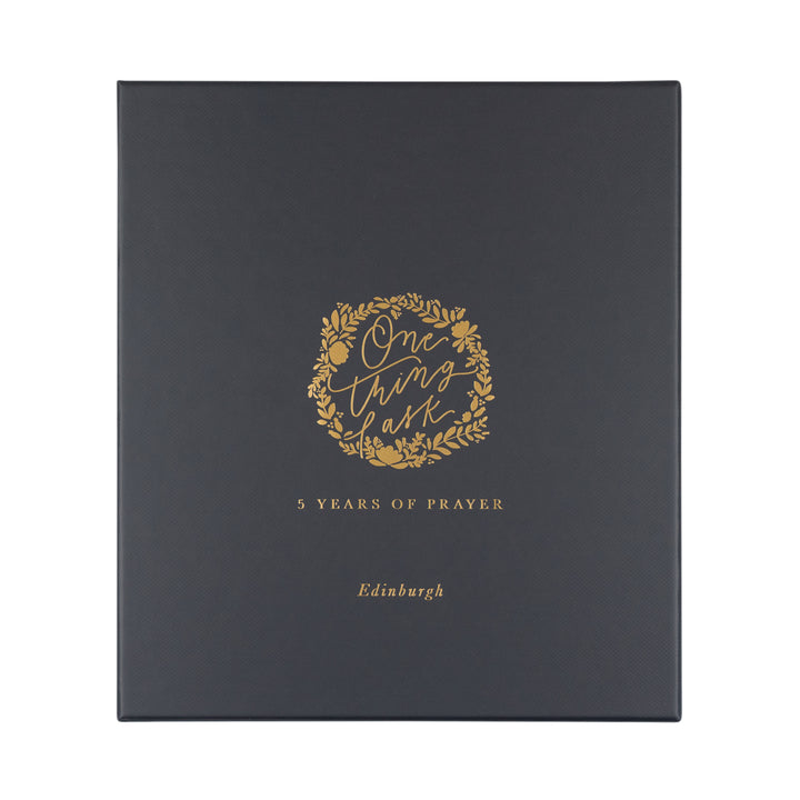 Edinburgh-5-Year-Prayer-Journal-Brown-Leather-Floral-Frame-One-Thing-I-Ask-Hosanna-Revival