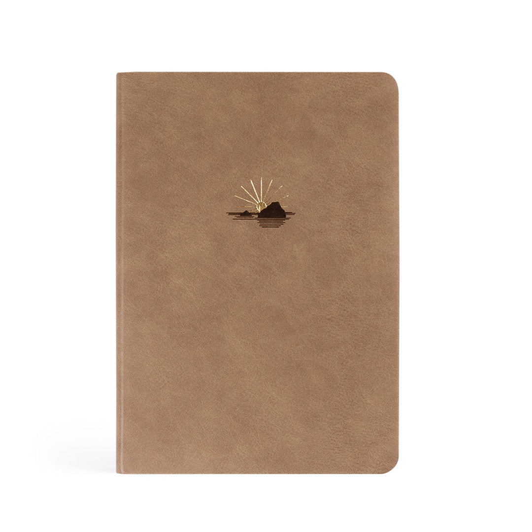 Galilee-Notebook-Lined-Journal-Beige-Leather-Sunset-Beach-Bible-Verse-Hosanna-Revival