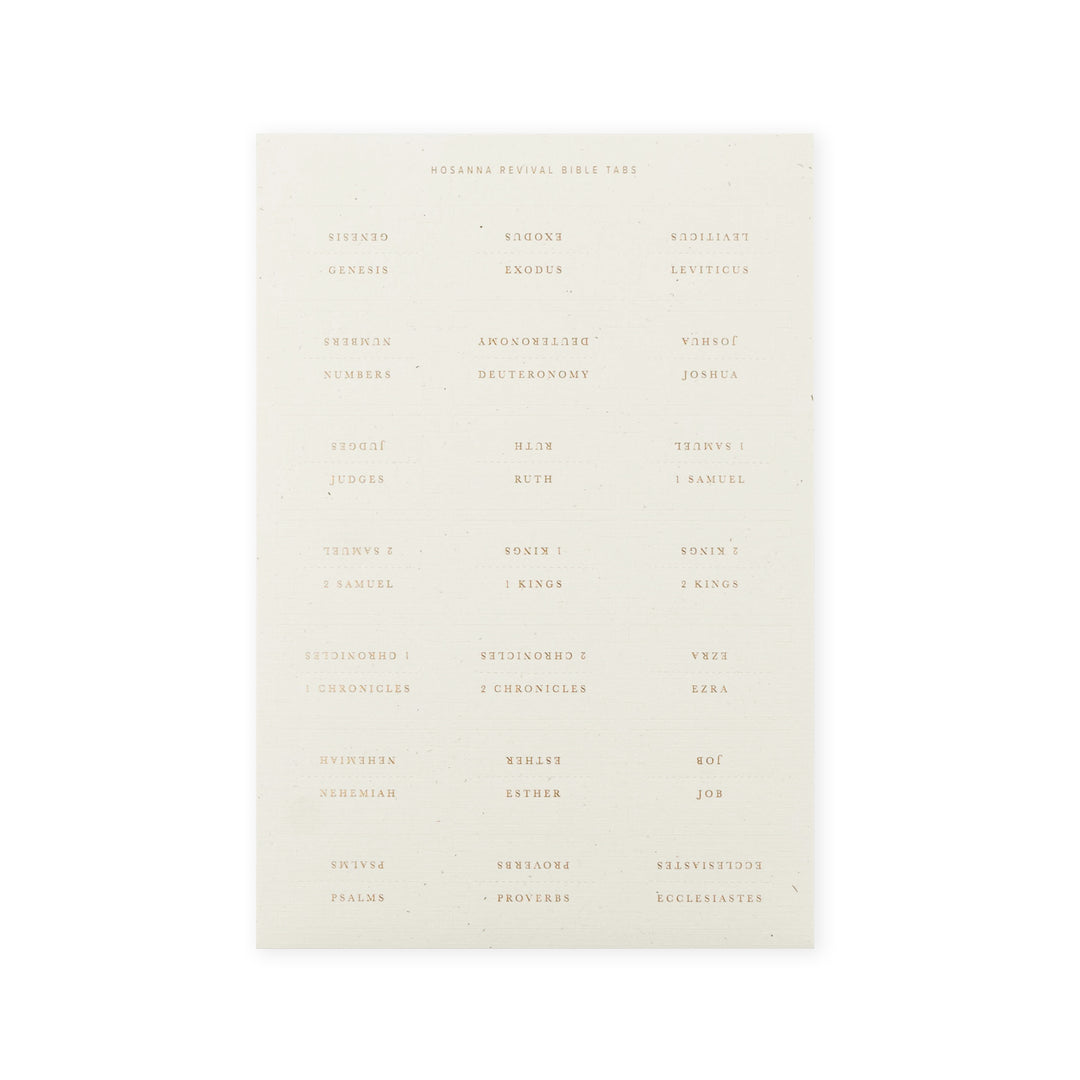 Gold-Foil-Bible-Tabs-Cream-Paper-Embossed-Sticker-Index-Hosanna-Revival