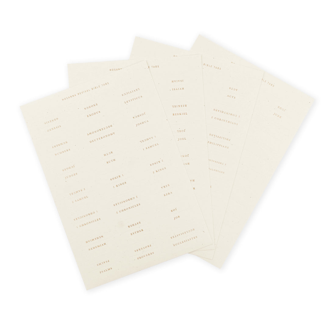 Gold-Foil-Bible-Tabs-Cream-Paper-Embossed-Sticker-Index-Hosanna-Revival