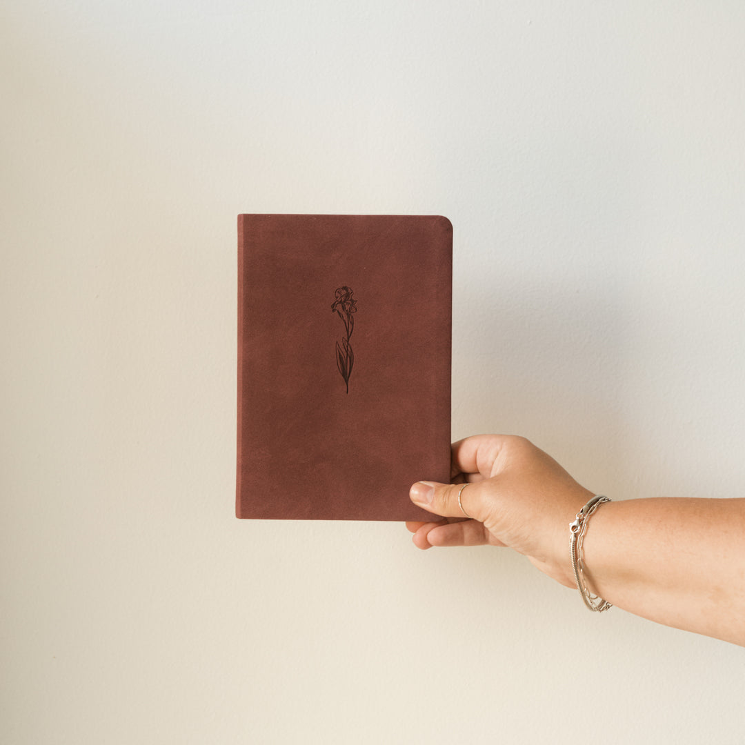 Helena-Notebook-Lined-Journal-Pink-Purple-Flower-Suede-Leather-Bible-Verse-Hosanna-Revival