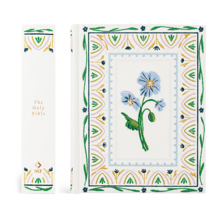 Lisbon-NLT-Notetaking-Bible-Embroidered-Floral-Frame-Blue-Green-Hosanna-Revival