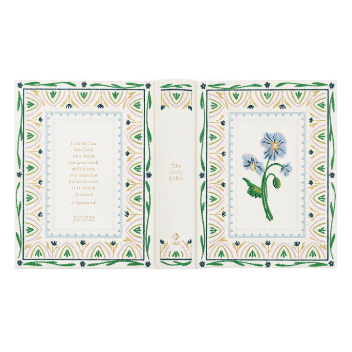 Lisbon-NLT-Notetaking-Bible-Embroidered-Floral-Frame-Blue-Green-Hosanna-Revival