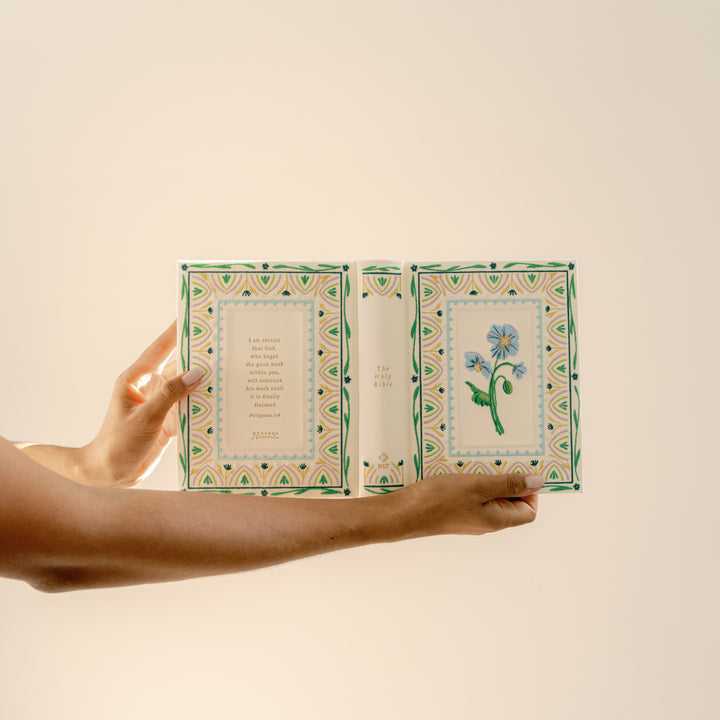 Lisbon-NLT-Notetaking-Bible-Embroidered-Floral-Frame-Blue-Green-Hosanna-Revival
