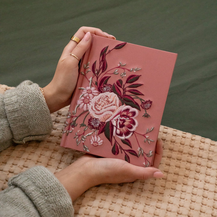 Rosedal-CSB-Notetaking-Bible-Embroidered-Pink-Flower-Bouquet-Hosanna-Revival