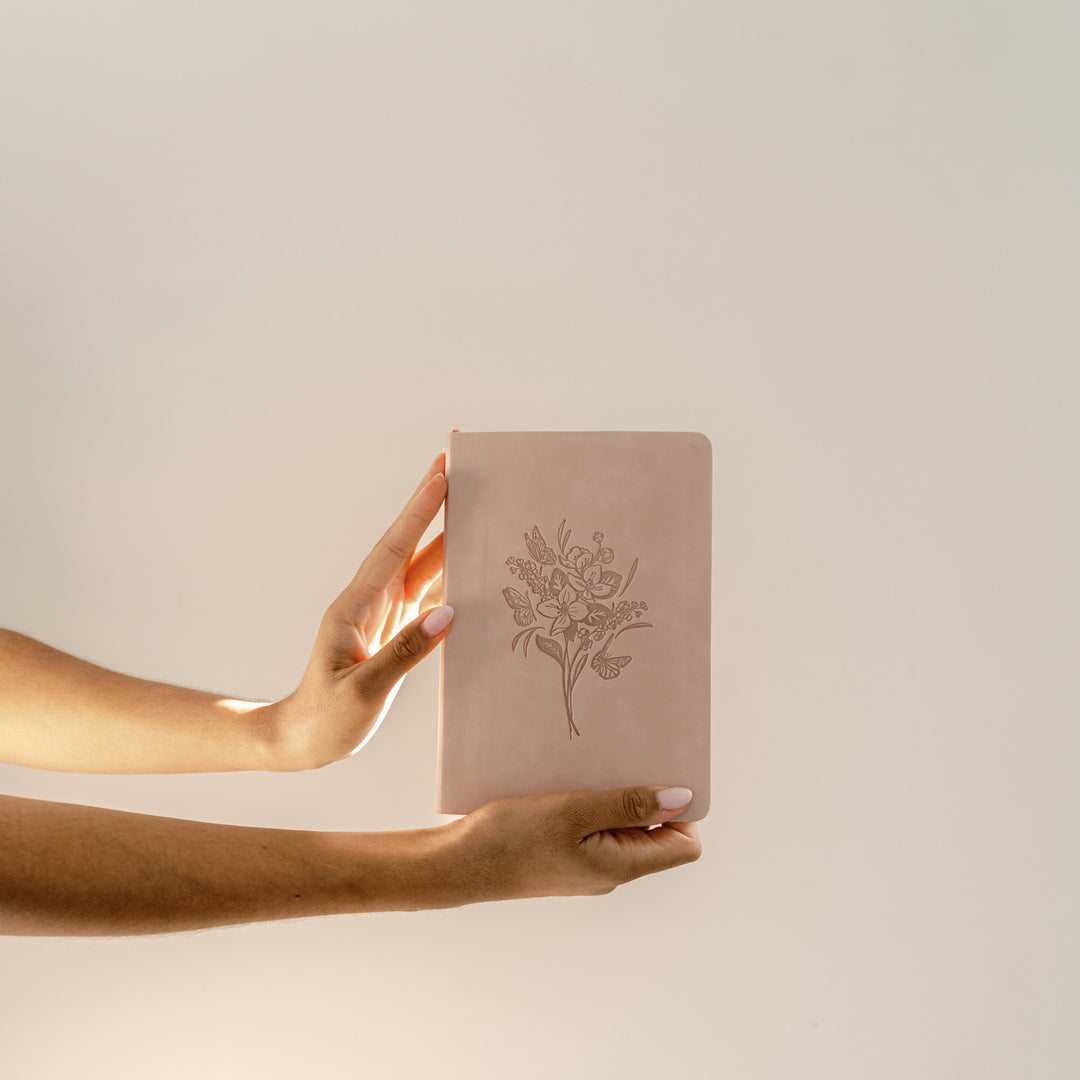 Shiloh-Notebook-Pink-Flower-Bouquet-Suede-Leather-Hosanna-Revival