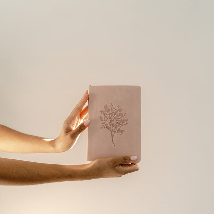 Shiloh-Notebook-Pink-Flower-Bouquet-Suede-Leather-Hosanna-Revival
