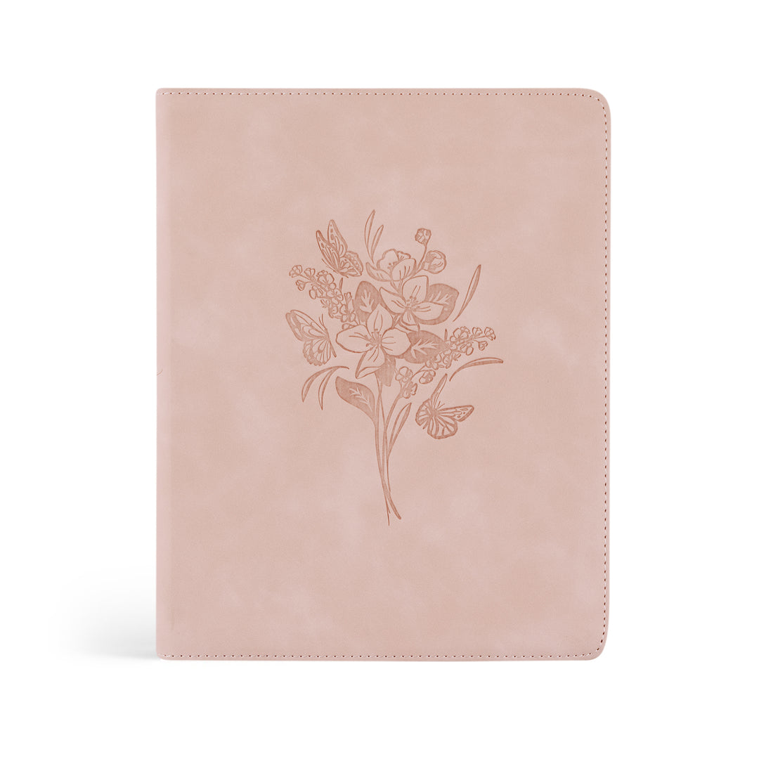 Shiloh-Notetaking-NLT-Bible-Pink-Leather-Minimal-Floral-Hosanna-Revival