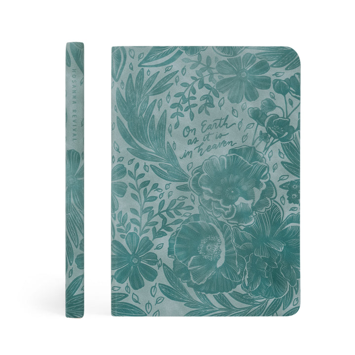 Sonora-Notebook-Lined-Journal-Aqua-Blue-Floral-Deboss-Bible-Verse-Hosanna-Revival