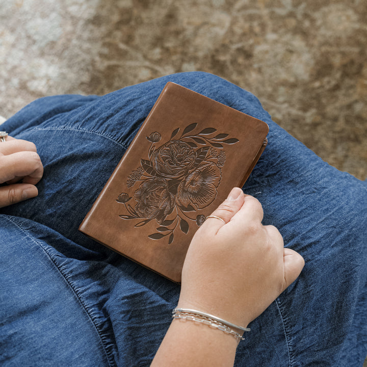Aurora-NLT-Compact-Bible-Large-Print-Brown-Floral-Leather-Hosanna-Revival-Hosanna-Revival