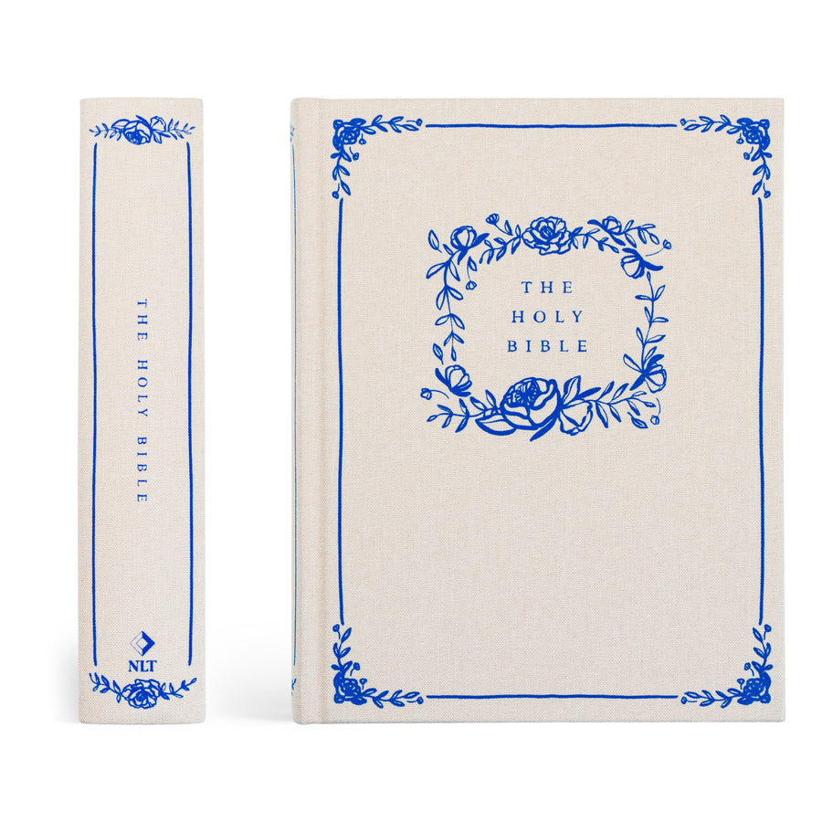 Blue Floral NLT Notetaking Bible