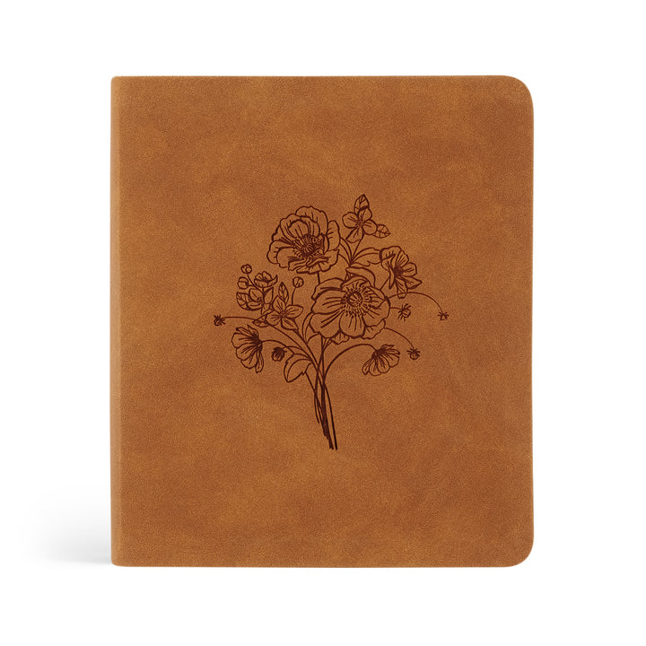 Amelia-5-Year-Prayer-Journal-Brown-Suede-Leather-Floral-One-Thing-I-Ask-Hosanna-Revival