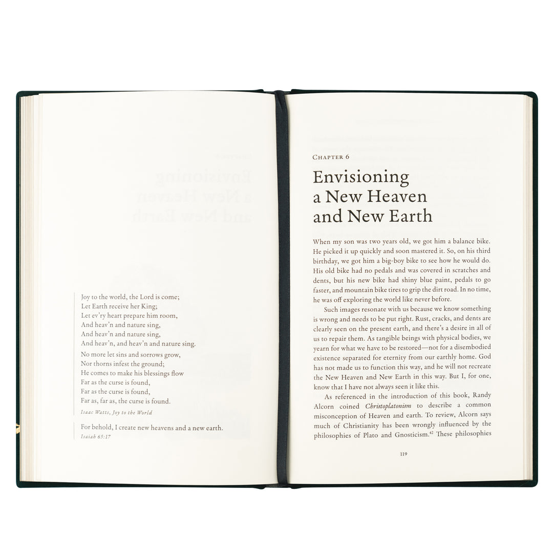 Open book with text on a white background