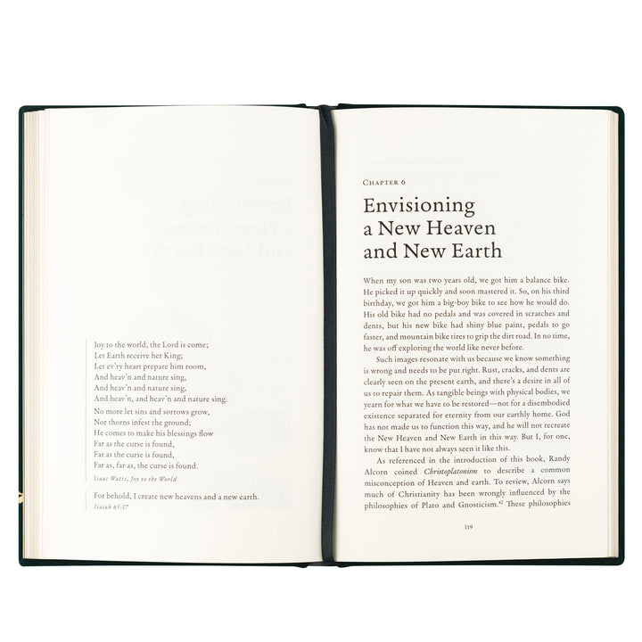 Open book with text on a white background