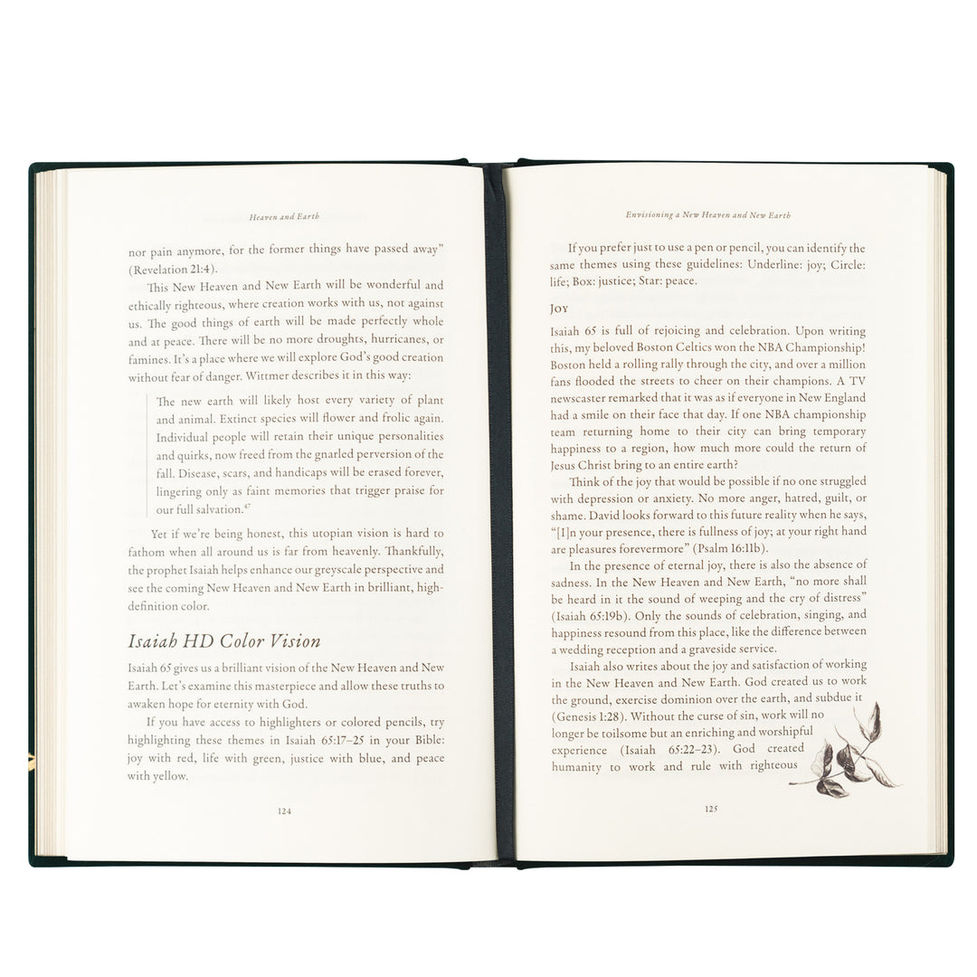 Open book with text on a white background