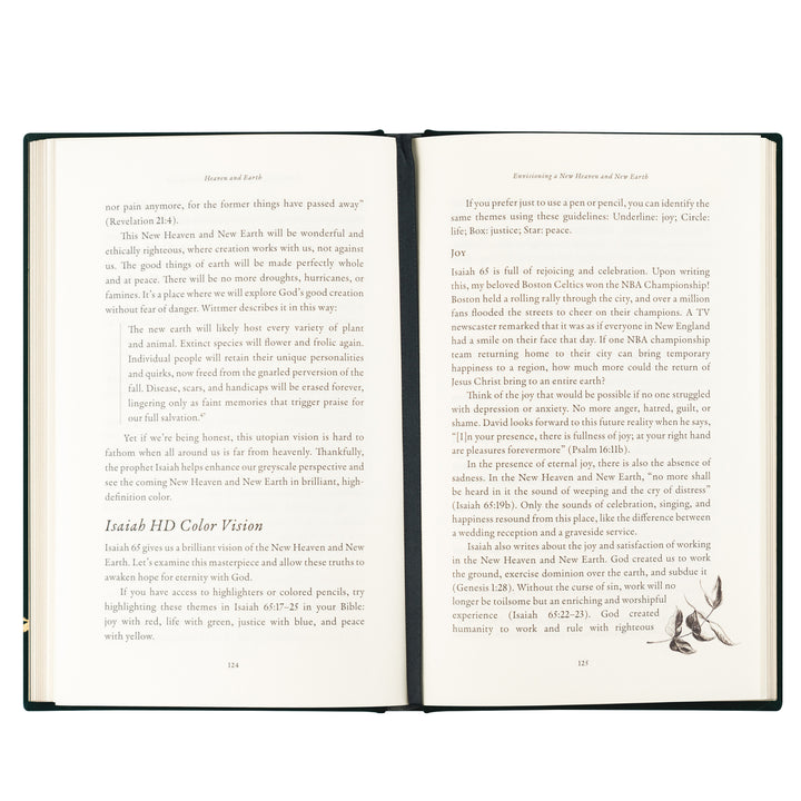 Open book with text on a white background