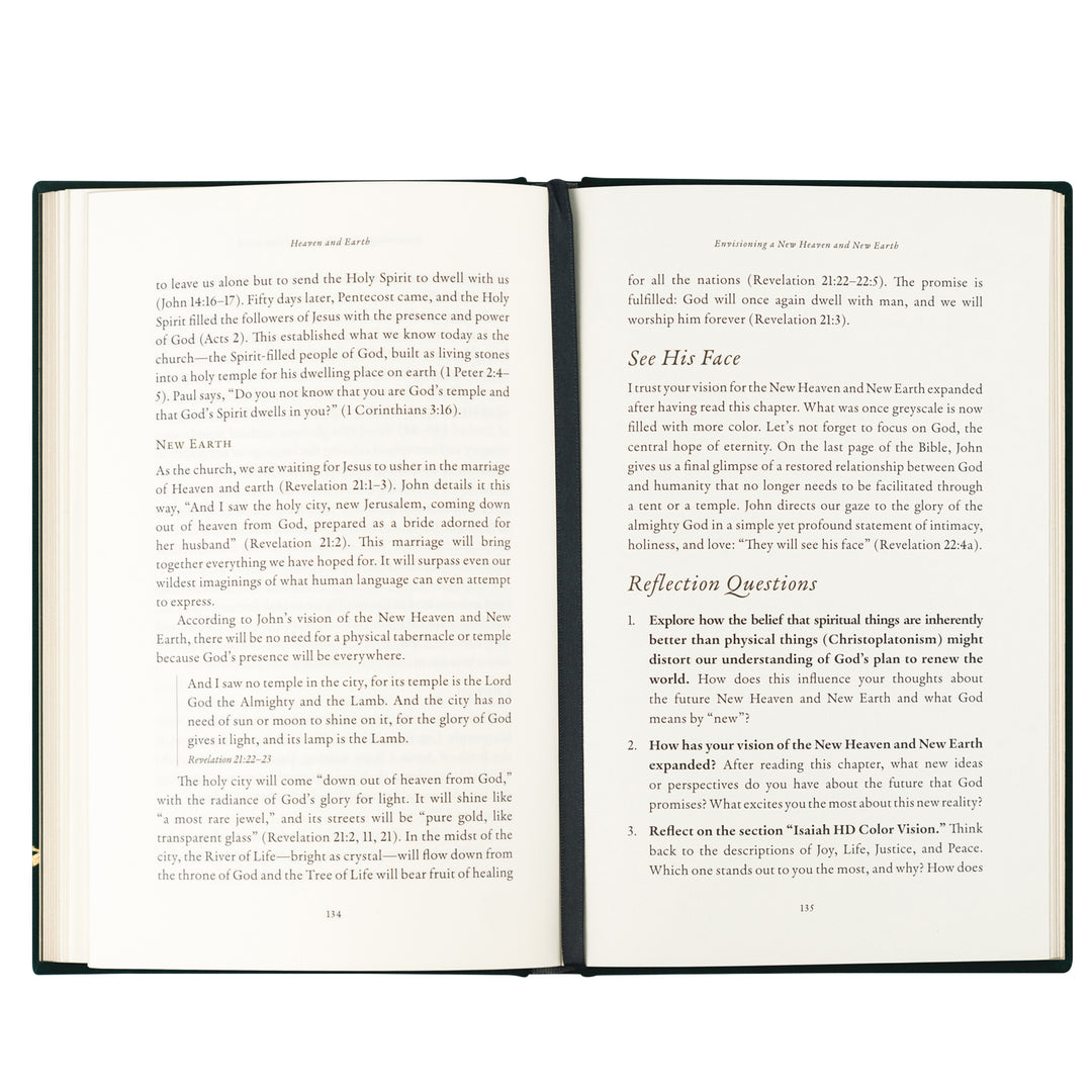 Open book with text on a white background