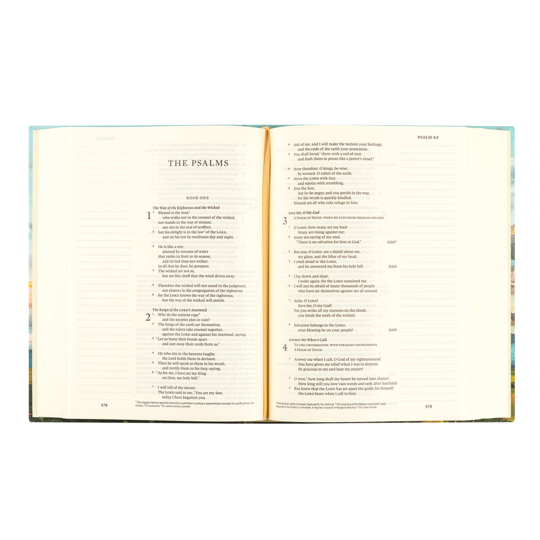 Open book showing 'The Psalms' with a white background