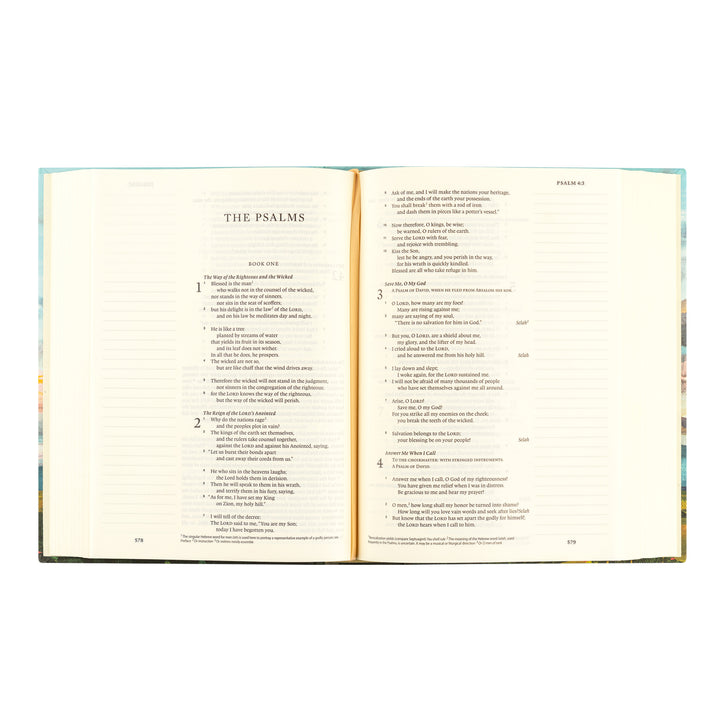 Open book showing 'The Psalms' with a white background