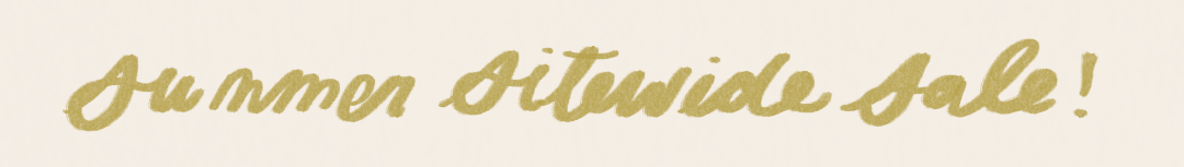 Gold text 'Summer Sitewide Sale!' on a beige background