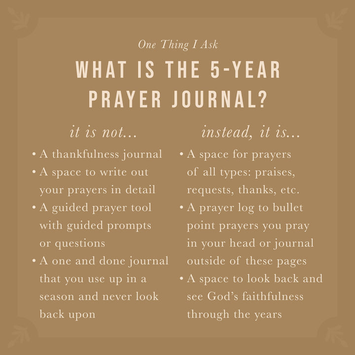 One Thing I Ask 5-Year Prayer Journal: Stockholm Theme